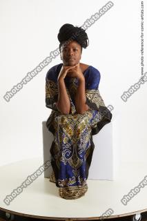African Woman Sitting Poses Dina Moses